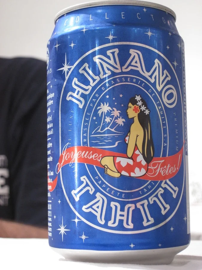 Canette bleue de bière Hinano Tahiti, édition collector